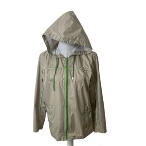 FS Sport by Fleet Street  Beige Windbreaker with Green Accents Size S